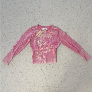 Diesel Pink Long Sleeve Kids Tee Size 7 NWT